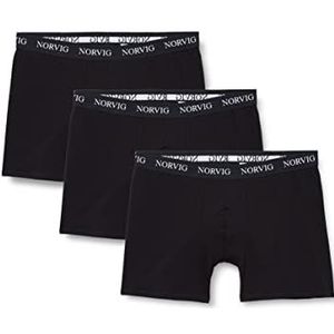 NORVIG Heren 3-pack Mens Tights Black Boxer Shorts, XL