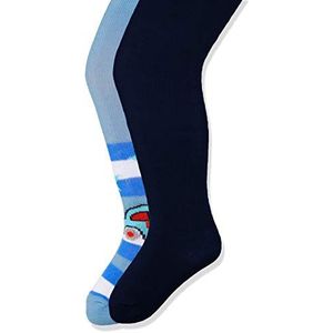 Playshoes Auto en effen kleuren met comfortabele tailleband panty uniseks en jongens, blauw (original 900), 50-56