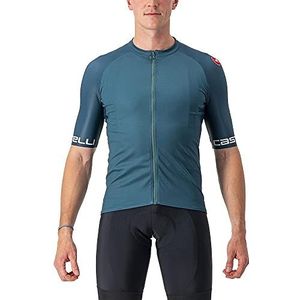CASTELLI Entrata VI Jersey fietsshirt met korte mouwen voor heren, blauw (Deep Teal/Quetzal Green-Silver), XS