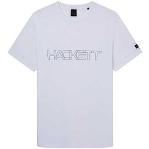 Hackett London Hs Hackett Outline T-shirt voor heren, Wit (wit), XXL