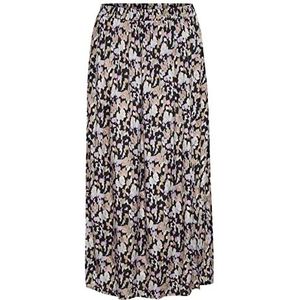 KAFFE Kaolli damesrok regular fit, Zwart/Blauw/Lupine Print, 36