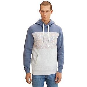 TOM TAILOR Uomini Hoodie in Colourblocking 1032925, 30193 - Ordinary Grey Melange, M