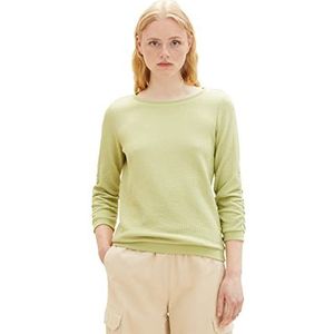 TOM TAILOR Denim Dames sweatshirt met vouwarm, 32256-dusty pear green, M, 32256-dusty pear green, M