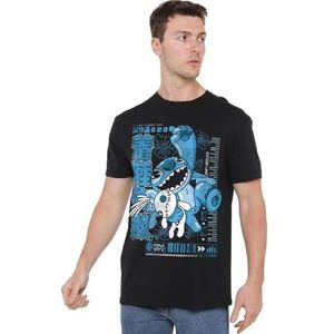 Disney LILO & Stitch Manga Jump Unisex T-shirt, zwart, groot, Zwart, L