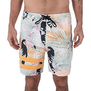 Hurley Phantom-eco Block Party 18'-zwempak voor heren, Barely Bone, 28