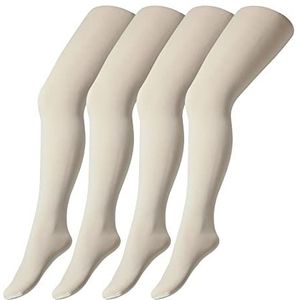 Camano Unisex kinderen Online Children Fine Tights 40 DEN 4-pack sokken, offwhite, 98/116, gebroken wit