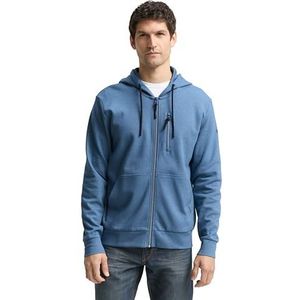 TOM TAILOR Sweatjack voor heren, 39296 - Blauw Wit Blauw Fijne Streep, XXL