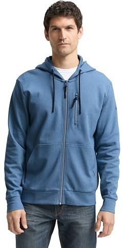 TOM TAILOR Sweatjack voor heren, 39296 - Blauw Wit Blauw Fijne Streep, XXL