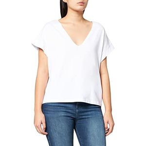 DESIRES Dames Dinea T-shirt met V-hals, wit, S