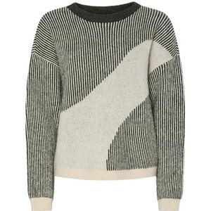 Loose fit gebreide pullover met all-over motief, model 'LINNA'