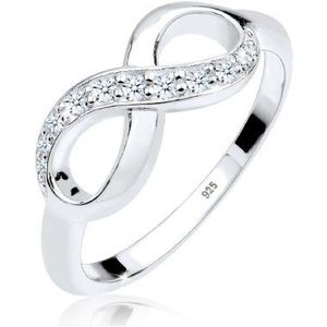 Elli DIAMONDS Ring Dames Infinity Symbool Liefde met Diamant (0.125 ct.) in 925 Sterling Zilver