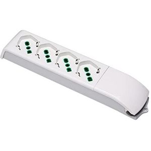 FANTON 410130 FME410130 meervoudige contactdoos zonder kabel 4 uitgangen 2P+T 16A bipass-standaard, Bianco