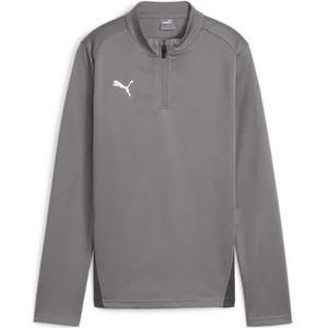 PUMA Unisex Teamgoal Training 1/4 Zip Slim Fit Top, Cast Iron-PUMA White-Shadow Gray, S EU