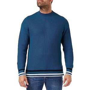 Armani Exchange Substainable herentrui met lange mouwen, Hem Stripes Pullover Sweater, legioenblauw, XS