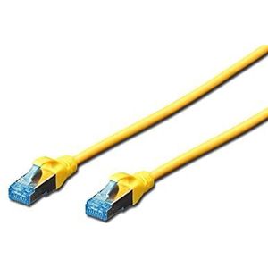 DIGITUS LAN kabel Cat 5e - 1m - CCA netwerkkabel met RJ45 - SF/UTP afgeschermd - Compatibel met Cat-6 & Cat-5 - Geel