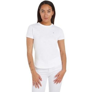 Tommy Hilfiger S/S gebreide tops voor dames, Wit (Th Optisch Wit), 3XL/stor/tall