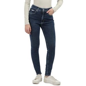 Calvin Klein Jeans Hoge taille super skinny enkelbroek voor dames, Denim Donker, 27W