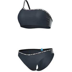 Arena Effen tweedelig badpak met één schouder voor dames