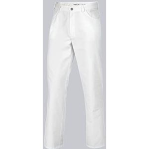 BP 1643-686-21-Ln Unisex broek, jeansstijl met verstelbaar elastiek achter, 230,00 g/m² stofmix met stretch, wit, Ln