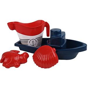 BLUE SKY - Marine Nationale Boot - Strandspel - 045562 - Blauw - 4 Stuks - Plastic - 34 cm x 17 cm - Officiële Licentie - Kinder Speelgoed - Buitenspel - Vanaf 10 maanden