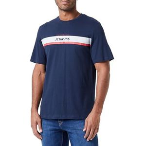 JACK & JONES Heren Jjalex Tee Ss Crew Neck T-shirt, navy blazer, M