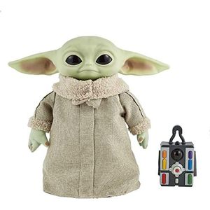 Mattel Star Wars The Child Knuffelspeelgoed met geluid en bewegingen, Yoda Babyfiguur van 28 cm uit The Mandalorian, verzamelbare knuffel voor filmliefhebbers, voor 3 jaar en ouder, GWD87