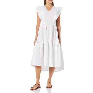Noa Noa Dames Organic Summer Cotton Jurk, Cloud Dancer, 40