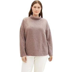 TOM TAILOR Dames Plussize Sweatshirt, 33964 - Dusty Lilac Melange, 48/Grote Maten