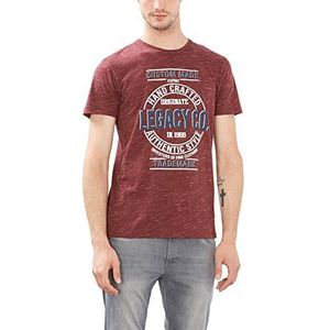 ESPRIT Heren met print slim fit T-shirt, paars (aubergine 515), L