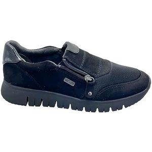 Jana Dames Softline 8-24661-41 Comfortabele extra brede comfortabele schoen sportieve flexibele zool alledaagse schoenen vrije tijd slippers, zwart, 42 EU Breed