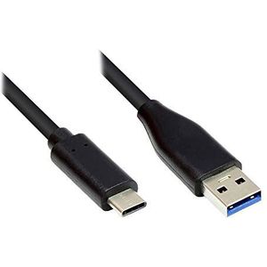 Good Connections USB 3.0 / USB 3.1 Gen. 1 aansluitkabel - USB-C stekker naar USB 3.0 A stekker - koperen oplader, dubbele afscherming, 5 Gbps gegevensoverdracht - zwart - 0,5 m / 50 cm, GC-M0126