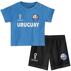 FIFA Unisex Kid's Officiële World Cup 2022 Tee & Short Set - Uruguay-Home Country, Baby Blauw, 18 maanden, Baby Blauw