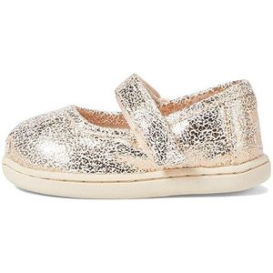 TOMS Jongensmeisje Mary Jane Flat, Rose Gold Crackle Foil, 3 UK Kind, Rose Gold Crackle folie