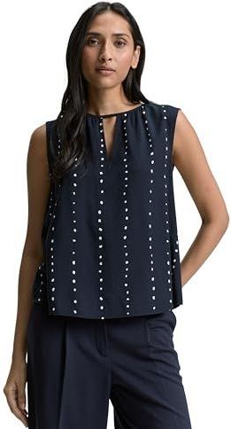 Tom Tailor - Mouwloze Blouse - Blauw - Viscose