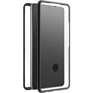Black Rock - Hoes 360 graden glas case geschikt voor Samsung Galaxy S21 FE 5G I telefoonhoes, magnetische sluiting, doorzichtig (transparant met zwart frame)