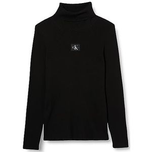 Calvin Klein Jeans Vrouwen Plus Label Roll Neck Truien Truien, zwart, 3XL