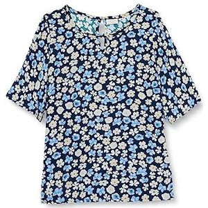Kaffe Curve Kctiri Ami damesblouse, Midnight/Blue Flower Print, 42 Groten mate