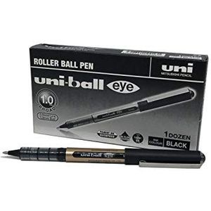 uni-ball UB-150-10 Eye Rollerball Pennen. Premium brede 1,0 mm balpen tip voor super glad handschrift, tekenen, kunst, knutselen en kleuren. Vervagen en waterbestendig vloeibare Uni Super inkt. 12