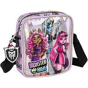 Safta Monster High Kleine schoudertas, kindertas, ideaal voor kinderen van 5 tot 14 jaar, comfortabel en veelzijdig, kwaliteit en duurzaamheid, 16 x 4 x 18 cm, paars, Lila, Standaard, Casual