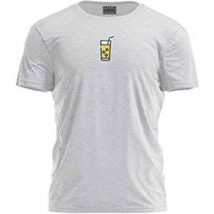 Bona Basics, Digitale print, basic T-shirt voor heren, 70% katoen, 30% polyester, grijs, casual, herenbovenstuk, maat: XL, Grijs, XL