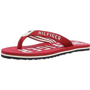 Tommy Hilfiger FLIPPER 6D Teenslippers voor jongens, Rood Tango Red 611, 40 EU