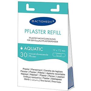ACTIOMEDIC I AQUATIC pleister navul set, 30 stuks, Compatibel met EasyAid pleisterdispenser, Hypoallergeen, waterafstotend verband, Vingerverband voor kinderen en volwassenen