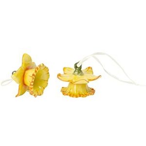 Villeroy & Boch Mini Flower Bells Paserglokken, set van 2, 4 cm, porselein, geel, bloemen