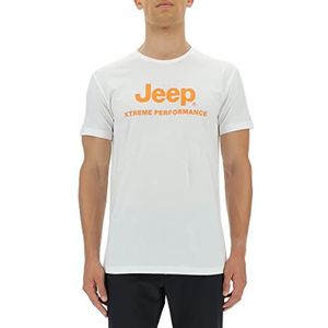 Jeep T-shirt heren, wit/oranje (sun orange, XXL