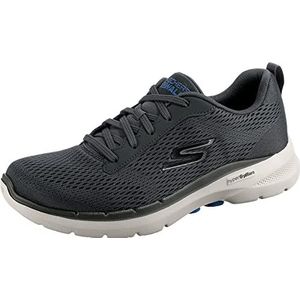 Skechers Go Walk 6 Avalo Road hardloopschoen voor heren, Houtskool textiel synthetisch, 45 EU