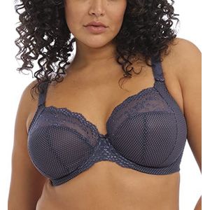 Elomi Vrouwen Plus Size Charley Stretch Lace Underwire Plunge Bra, storm, 100F