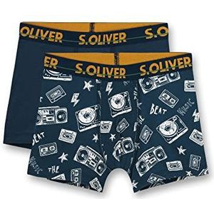s.Oliver Jongens Dp Short Allover/Uni Blauw Ondergoed (2-pack)