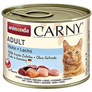 animonda Carny Volwassen kattenvoer, nat voer voor volwassen katten, kip + zalm, 6 x 200 g