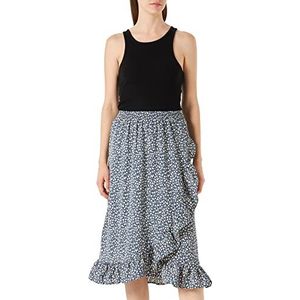 ONLY Onlolivia Long Wrap Rok WVN Noos Rock voor dames, Blauwe Mirage/Aop:tonale Ditsy, XL