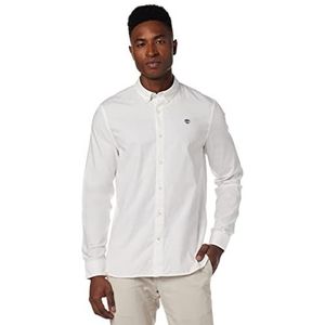 Timberland Ls Elvatd Oxford Slim T-shirt voor heren, Wit, L